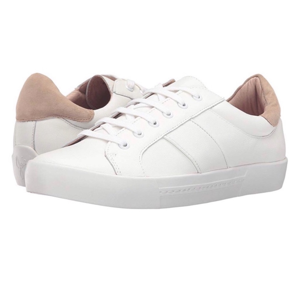 Joie Dakota White Leather Lace Up Sneakers